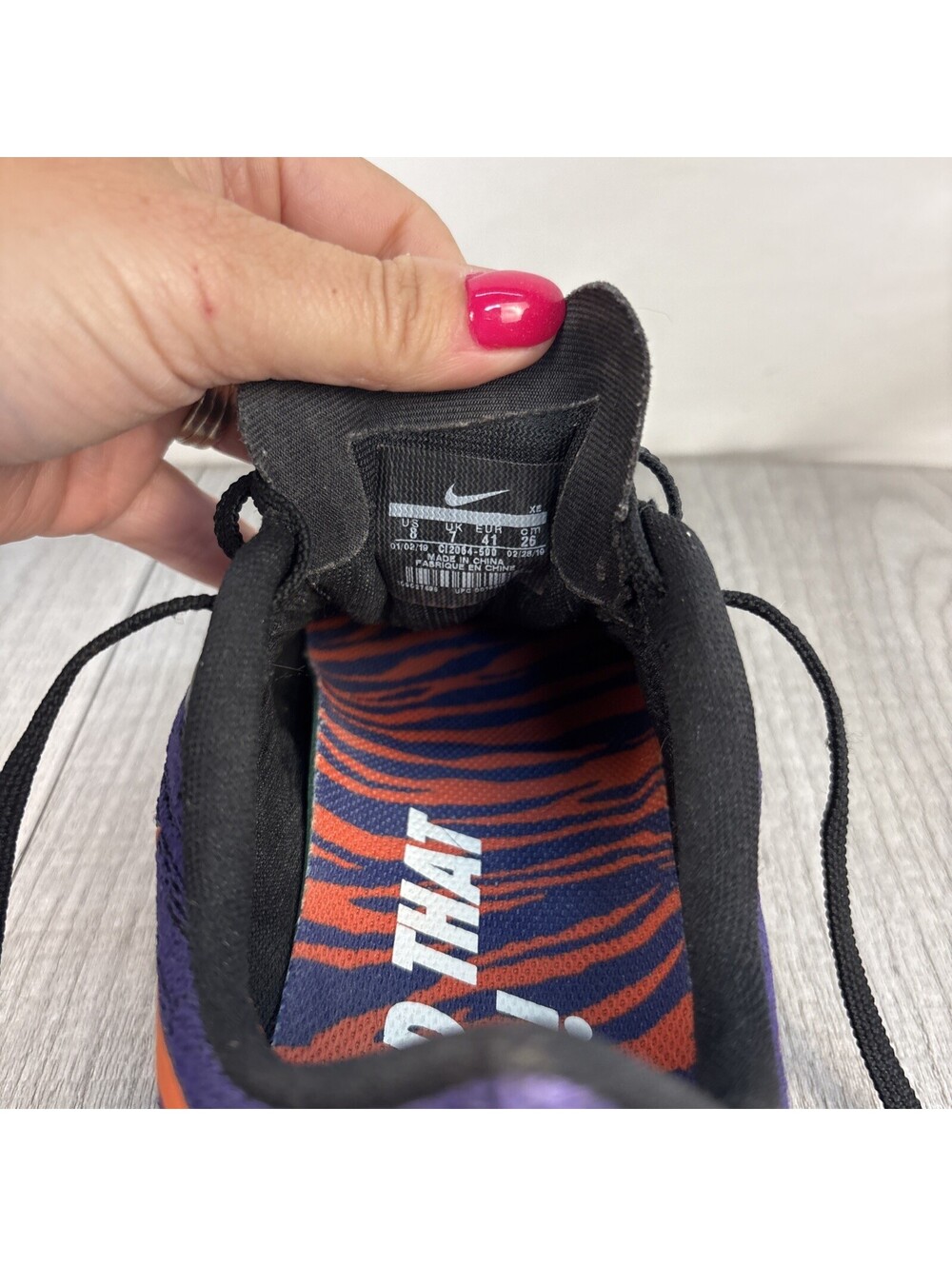 Nike Air Zoom Pegasus 36 NCAA Clemson Tigers Running Shoes CI2064-500 Size 8 - Picture 10 of 11